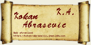 Kokan Abrašević vizit kartica